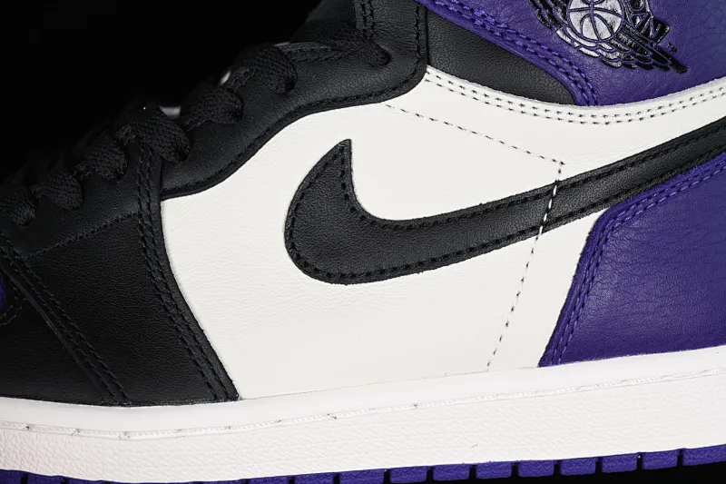 All categories Air Jordan Jordan series basketball shoes Air Jordan 1 High Pure original Air Jordan 1 Court Purple AJ1 Joe 1 black purple toe basketball shoes 555088-501